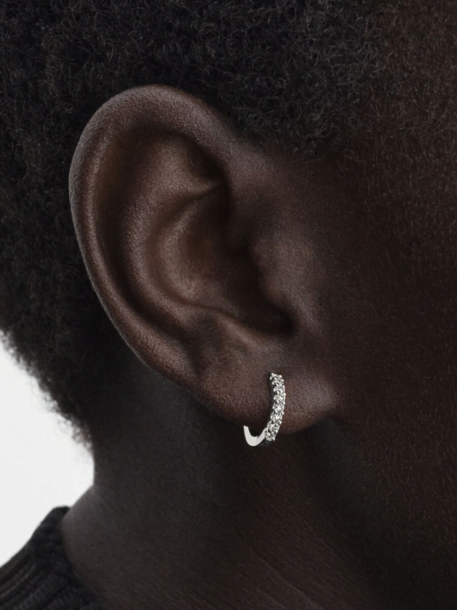 Pandora Era Lab-Grown Diamond Pave Hoop Earrings - Image 4