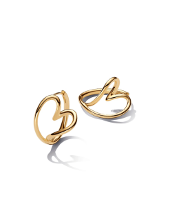 Organically Shaped Heart Hoop Earrings