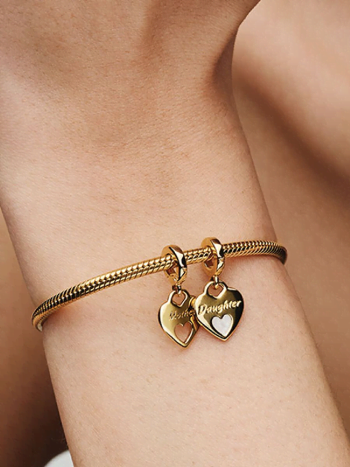 Double Heart Split Dangle Charm - Image 2