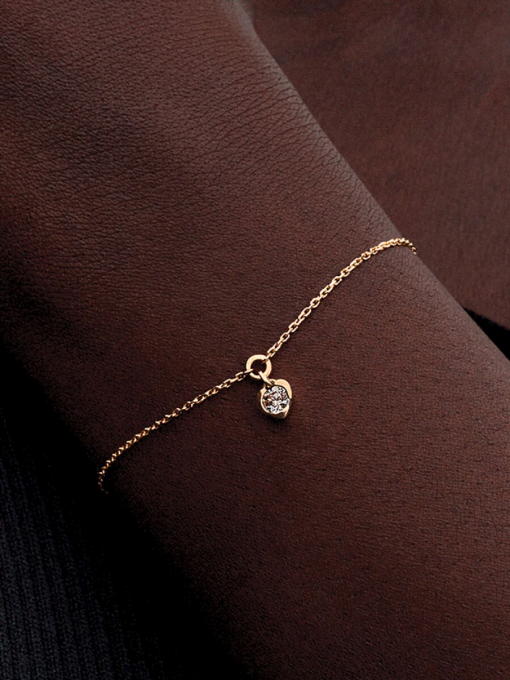 Pandora Talisman 14k Gold Lab-grown Diamond Heart Chain Bracelet - Image 2