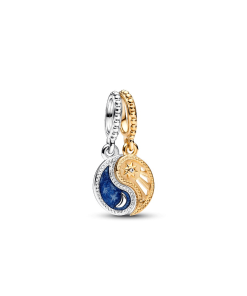 Two-tone Splittable Sun & Moon Dangle Charm