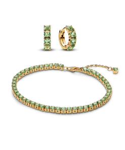 Sparkling Green Bracelet and Earring Set