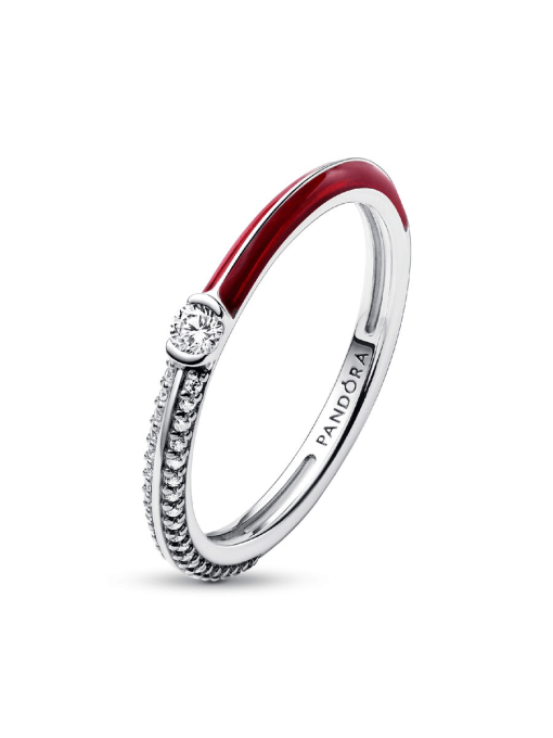 Pandora ME Pave & Red Dual Ring - Image 5
