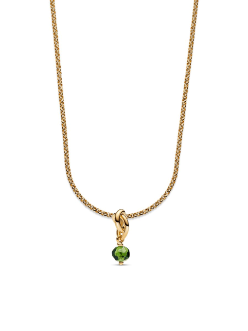 August Eternity Circle Dangle Charm Necklace Set
