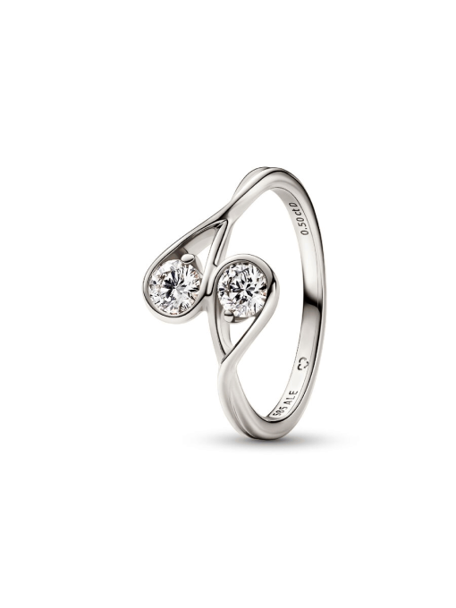 Pandora Infinite 14k White Gold Double Lab-grown Diamond Ring - Image 3