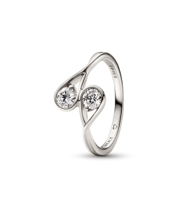 Pandora Infinite 14k White Gold Double Lab-grown Diamond Ring
