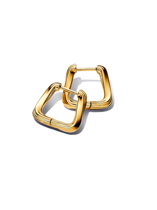 Twisted Triangle Small Hoop Earrings - Image 3