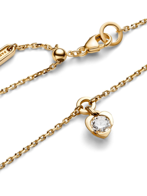 Pandora Talisman 14k Gold Lab-grown Diamond Heart Chain Bracelet - Image 4