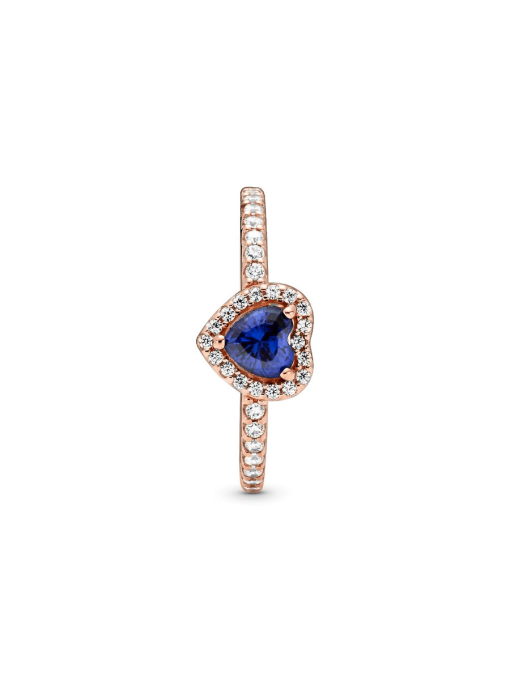 Sparkling Blue Elevated Heart Ring - Image 7