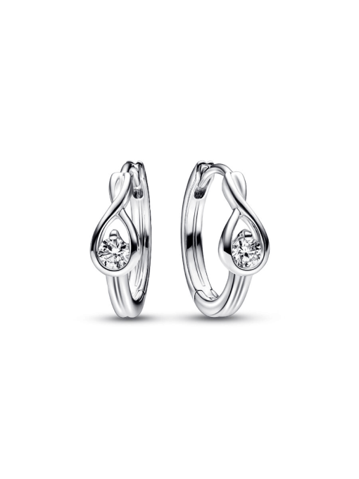 Pandora Infinite Sterling Silver Lab-grown Diamond Hoop Earrings