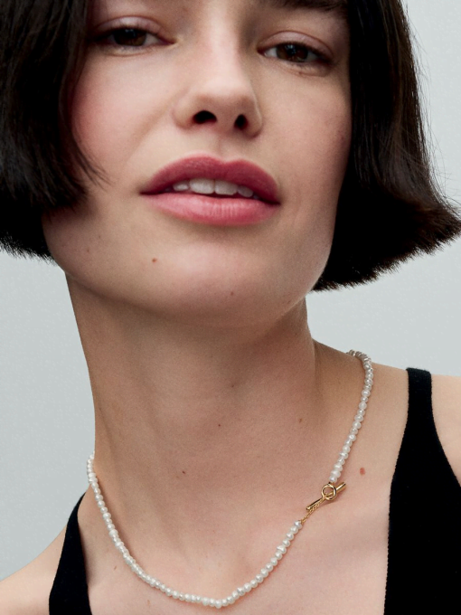 Treated Freshwater Cultured Pearls T-bar Collier Necklace - Image 3