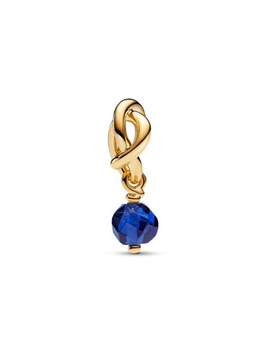 Faceted Blue Eternity Circle Dangle Charm - Image 4