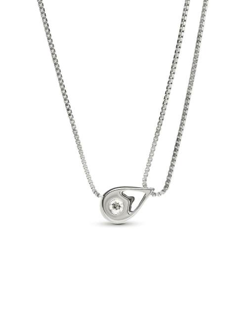 Pandora Infinite 14k White Gold Lab-grown Diamond Double Chain Collier Necklace - Image 5