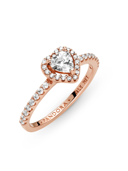 Sparkling Elevated Heart Ring - Image 6