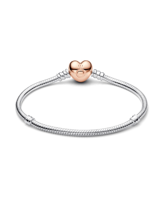 Moments Heart & Snake Chain Bracelet - Image 5