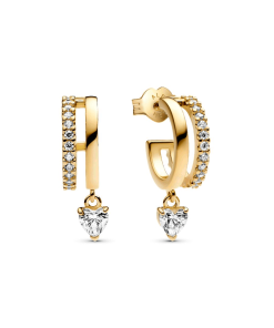 Dangling Heart Hoop Earrings
