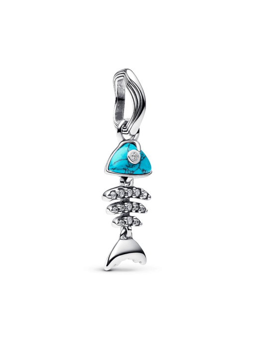 Turquoise-colored Fishbone Dangle Charm - Image 2