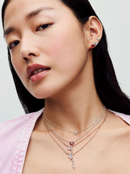 Elevated Heart Stud Earrings - Image 6
