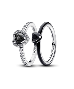 Black Hearts Ring Set