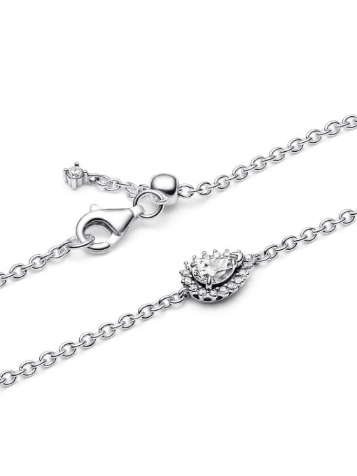 Sparkling Pear Halo Chain Bracelet - Image 5