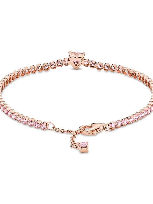 Sparkling Heart Tennis Bracelet - Image 5