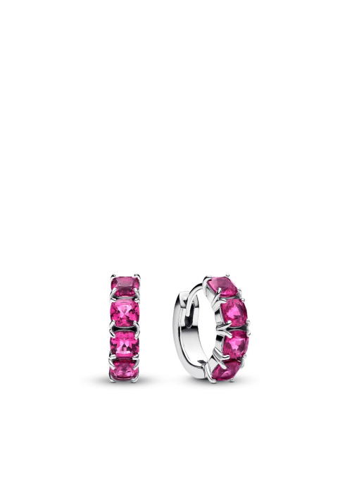 Pink Hoop Earrings - Image 3