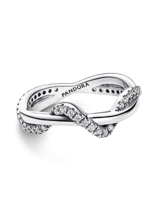 Sparkling Intertwined Wave Ring - Image 5