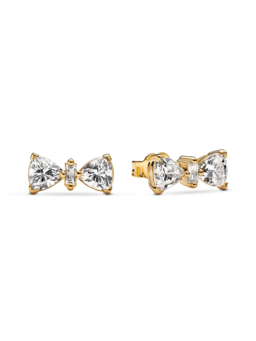 Sparkling Bow Stud Earrings - Image 3