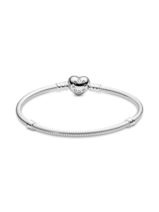 Moments Sparkling Heart & Snake Chain Bracelet - Image 5