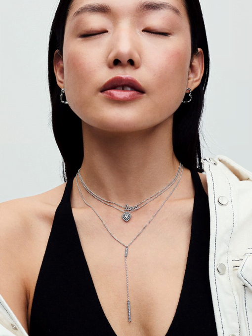 Sparkling Handwritten Love Collier Necklace - Image 5