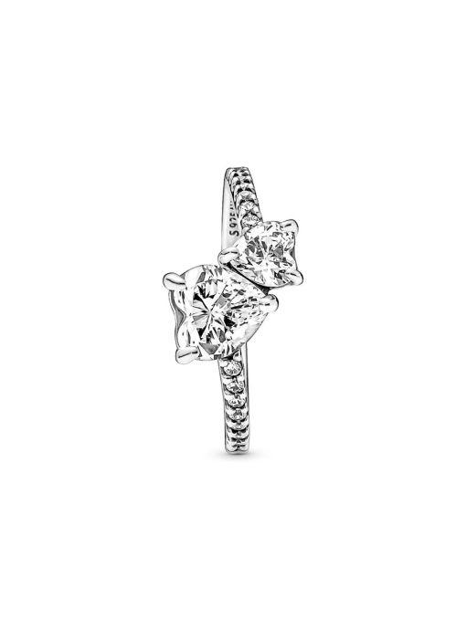 Double Heart Sparkling Ring - Image 6