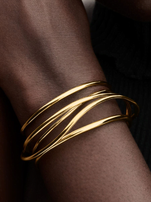 Organically Shaped Wired Open Bangle - Image 2