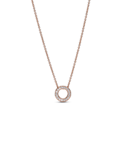 Pandora Logo Pave Circle Collier Necklace