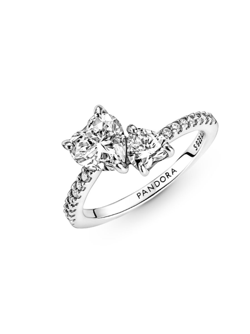 Double Heart Sparkling Ring - Image 7