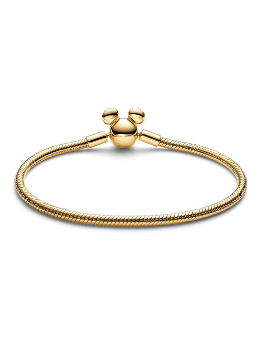 Disney Mickey Mouse Clasp Moments Snake Chain Bracelet - Image 3