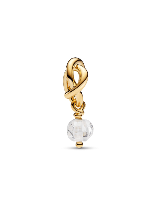 Faceted Clear Eternity Circle Dangle Charm - Image 3