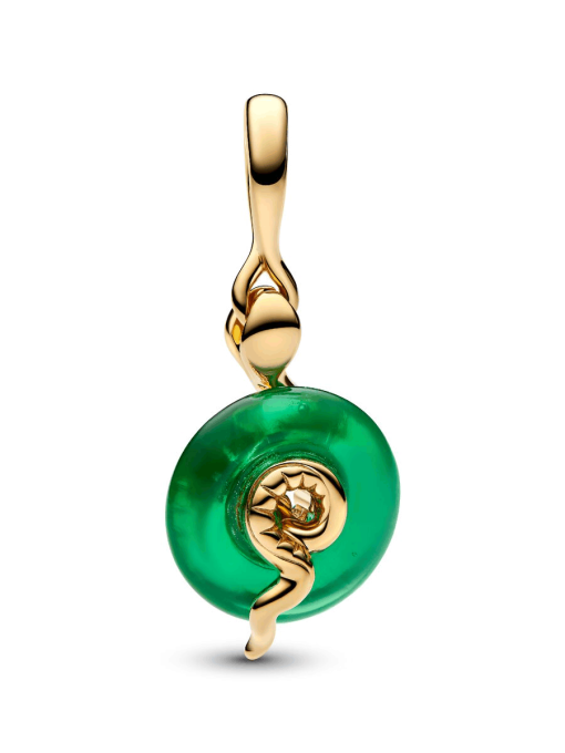 Snake Green Murano Glass Dangle Charm - Image 7