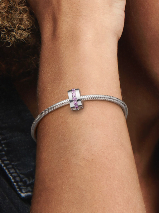 Pink Sparkling Row Clip Charm - Image 2