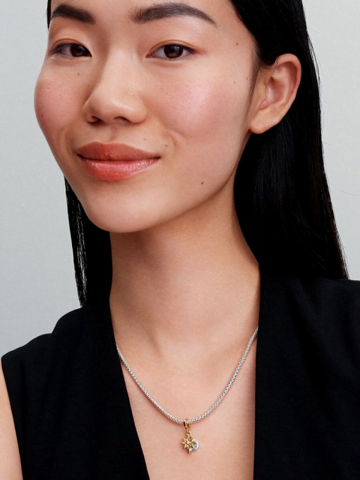 Engravable North Star Lab-grown Diamond Dangle Charm - Image 4