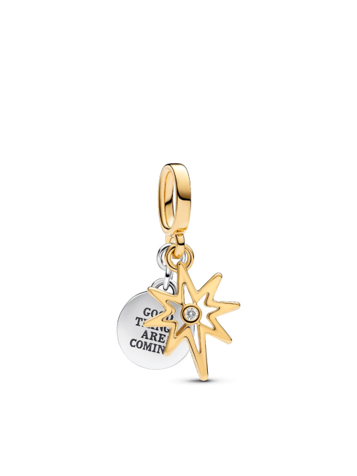 Engravable North Star Lab-grown Diamond Dangle Charm - Image 3