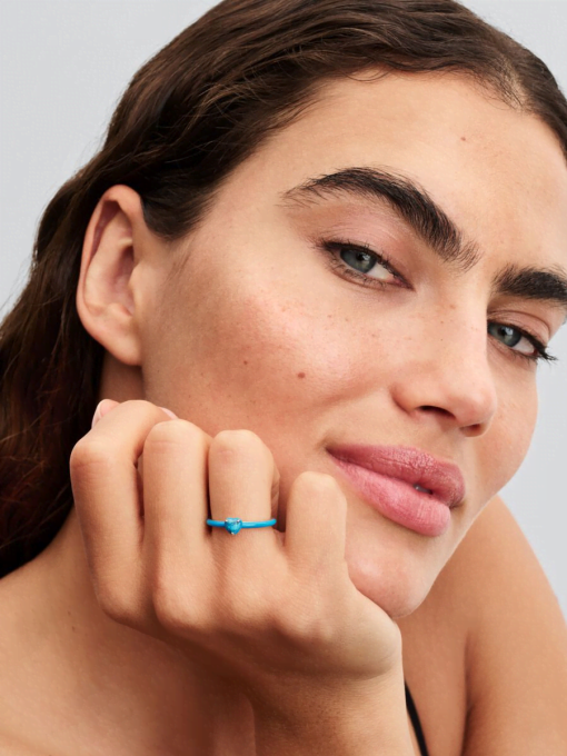 Turquoise-colored Heart Stone Ring - Image 4