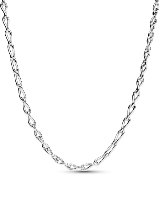 Engravable Rectangle Tag Pendant & Infinity Chain Necklace Set - Image 3