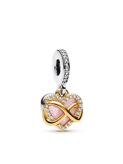 Sparkling Infinity Heart Dangle Charm