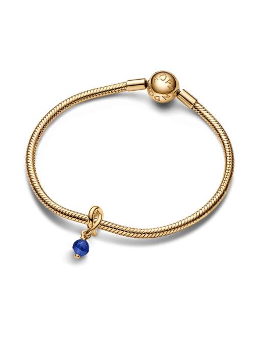 Faceted Blue Eternity Circle Dangle Charm - Image 5