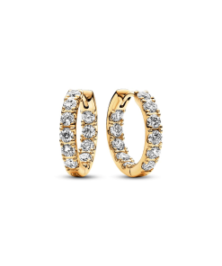 Sparkling Row Eternity Hoop Earrings