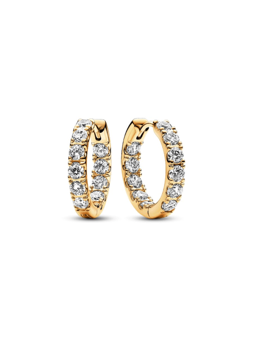 Sparkling Row Eternity Hoop Earrings