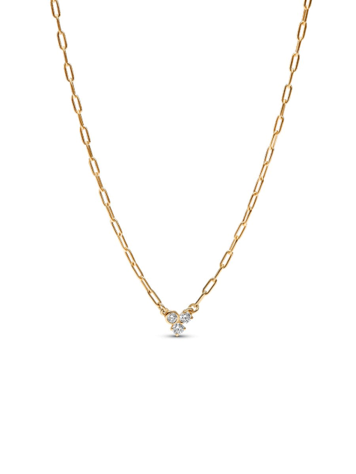 Lab-Grown Diamond Cluster Paperclip Necklace & Bracelet Set - Image 3