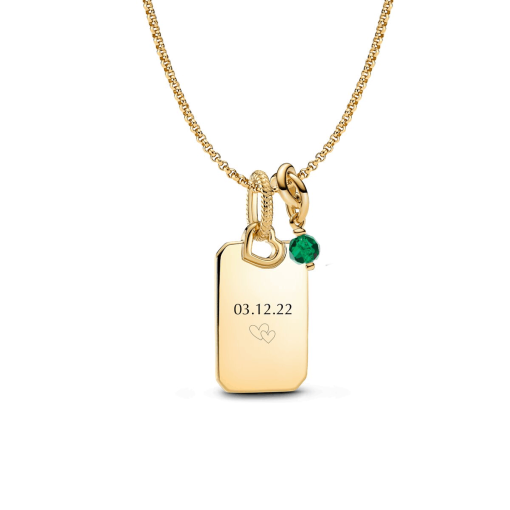 May Engravable Dangle Charm Necklace Set