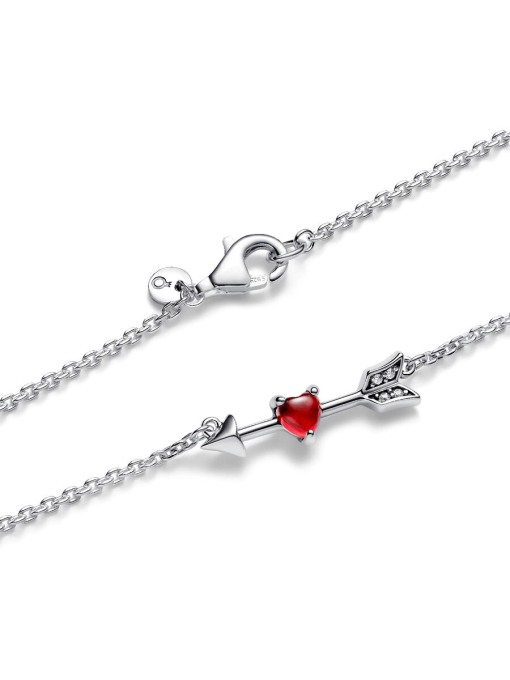 Arrow & Murano Glass Heart Necklace - Image 6
