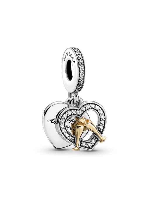 Two-tone Happy Anniversary Charm & Bracelet Set - Image 3
